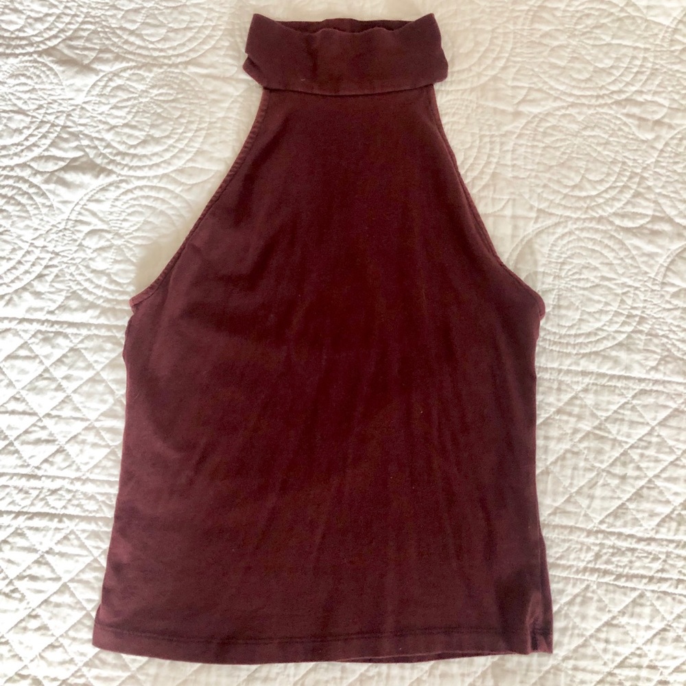 PacSun Me to We Wine/Burgundy turtle neck tank top